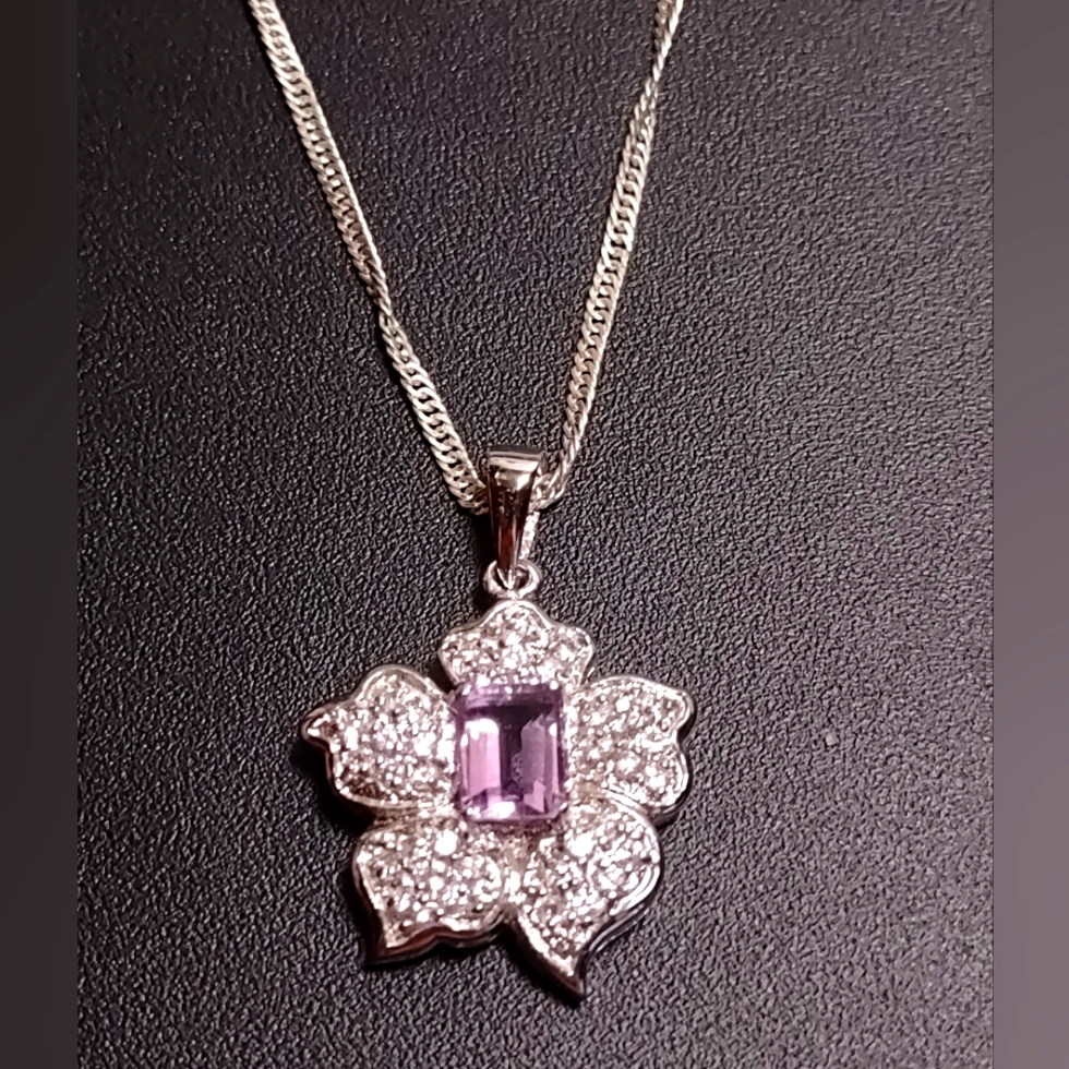 Jcm Amethyst Sterling Silver Necklace 50$